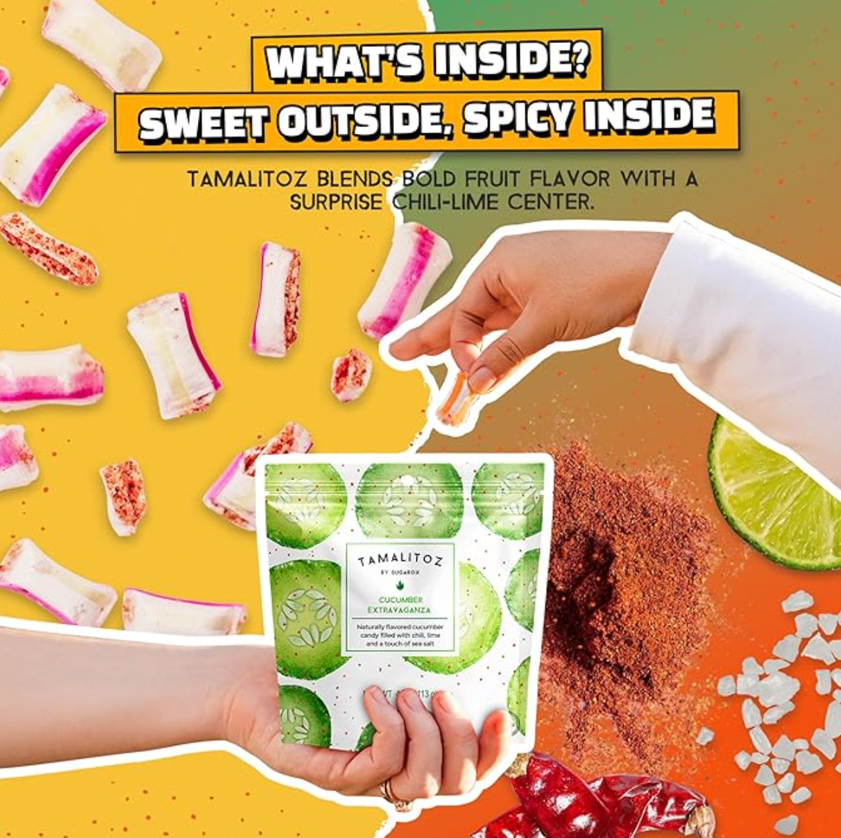 Sugarox Candy Studio LLC - CUCUMBER EXTRAVAGANZA TAMALITOZ CANDY 12CT