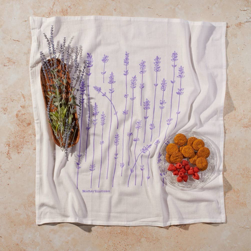Flour Sack Dish Towel - Lavender Sprigs