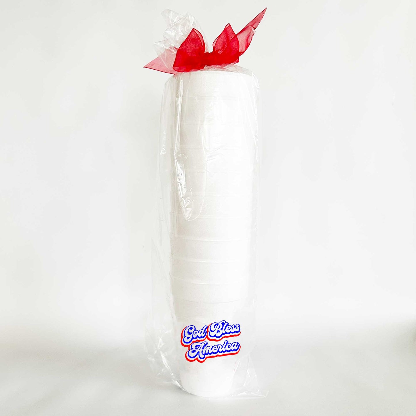 Two Funny Girls - July 4th/Patriotic-God Bless America Script Foam Cup 10 Pack