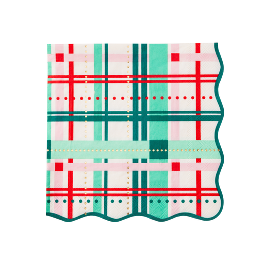 Christmas Plaid Party Napkins (Set of 20)