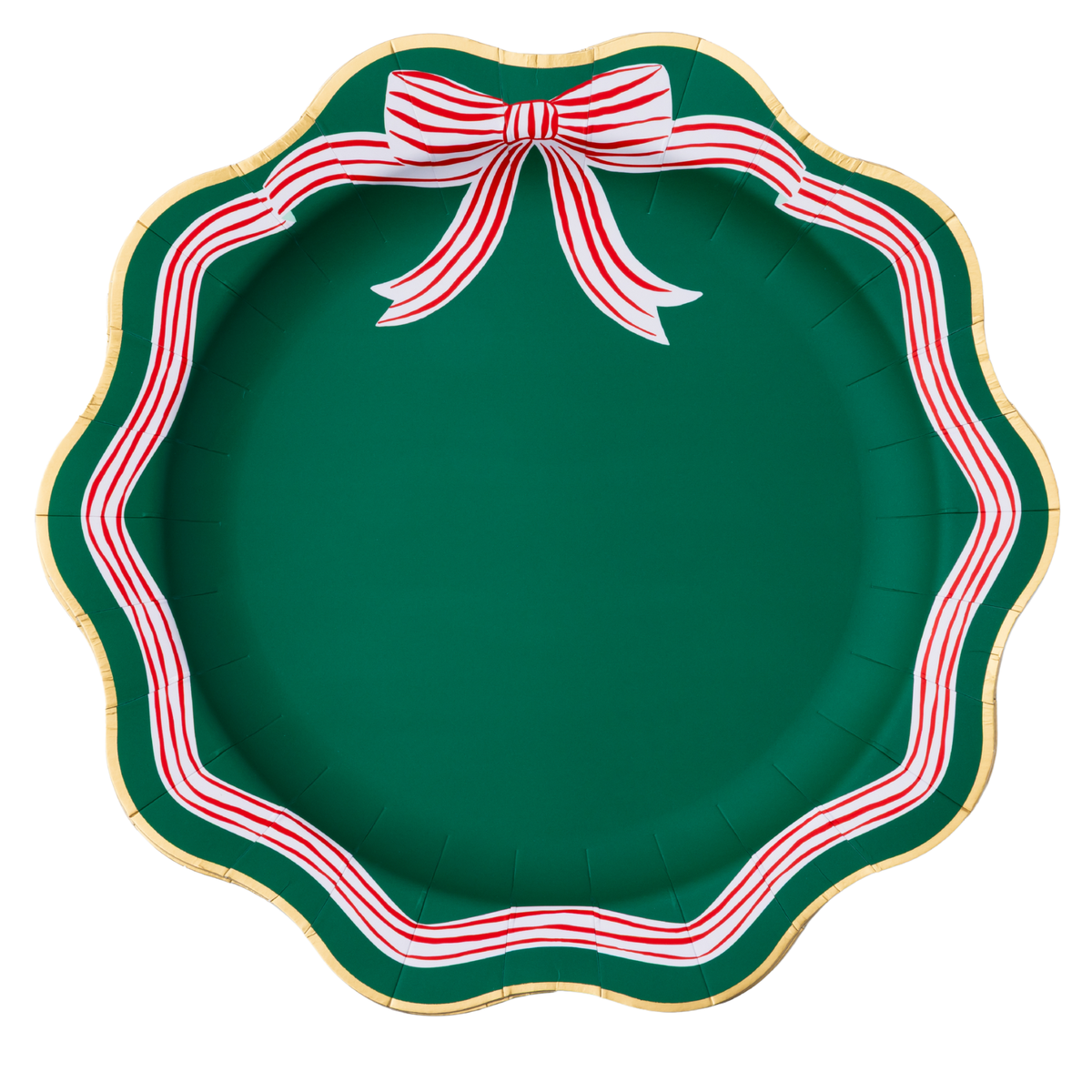 Elegant Green Peppermint Bow Dinner Plates (Set of 8)