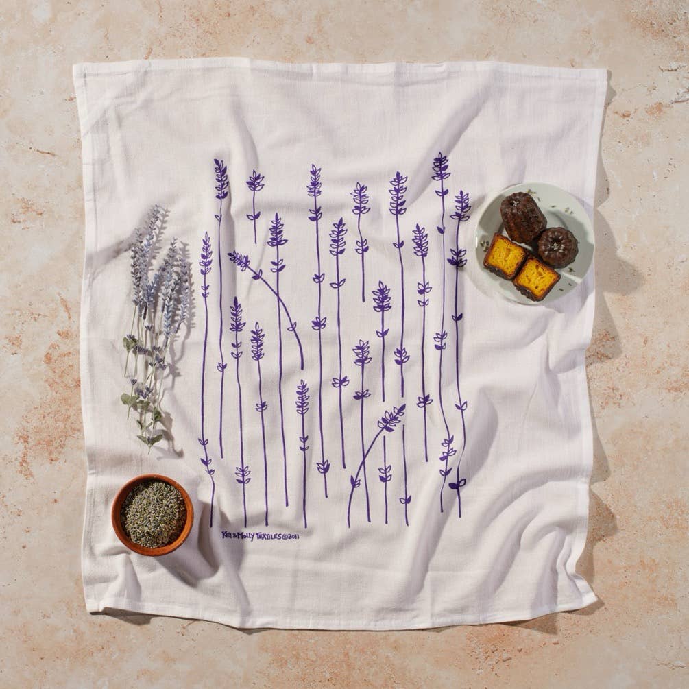 Flour Sack Dish Towel - Lavender Sprigs