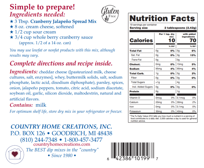 Country Home Creations - Cranberry Jalapeno Spread Mix