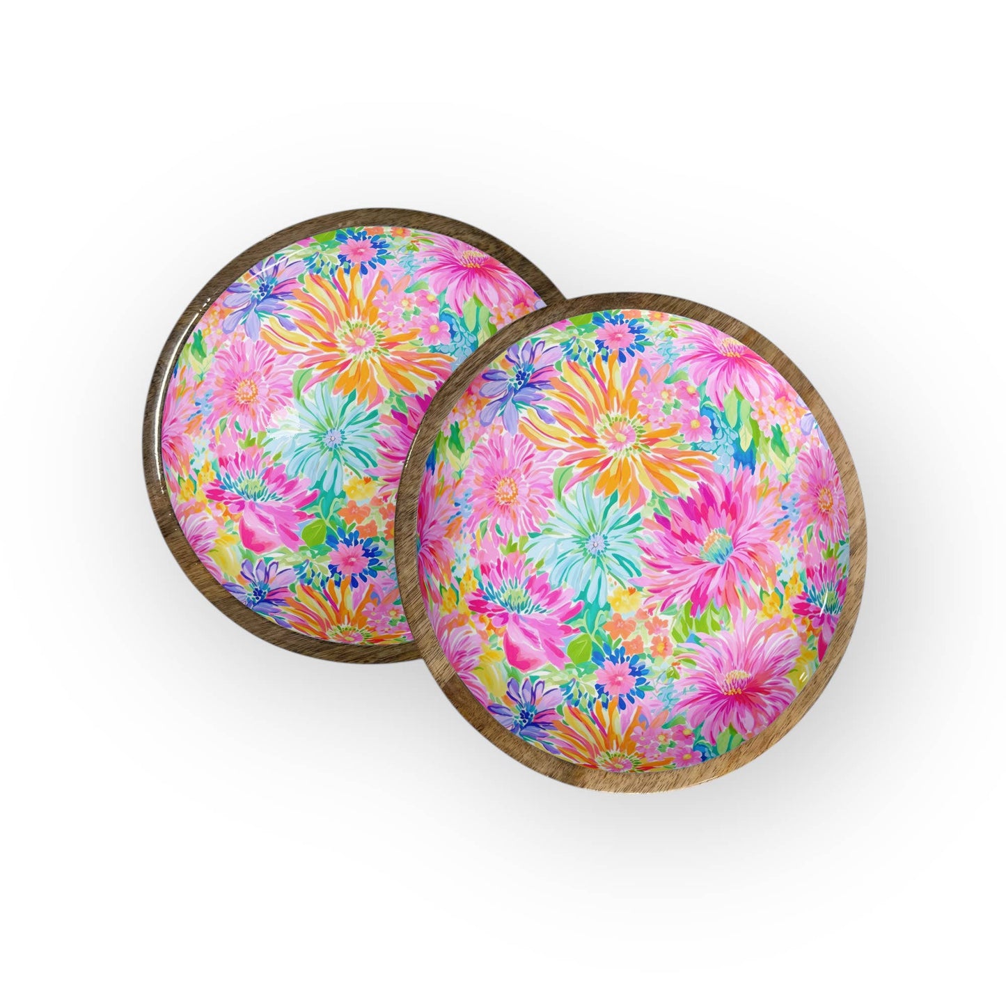 My Casita - Bright Floral Round Trays (10" in Pack of 2) 7-12-B