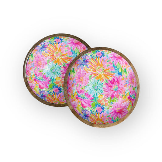 My Casita - Bright Floral Round Trays (10" in Pack of 2) 7-12-B