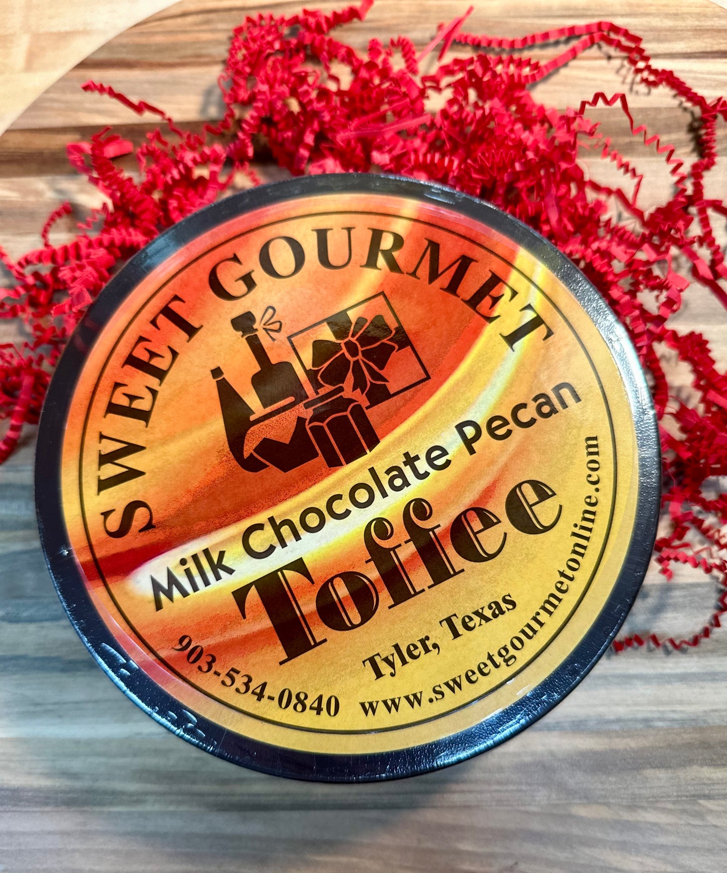Sweet Gourmet's Famous Milk Chocolate Pecan Toffee – 1/2 lb Gift Tin