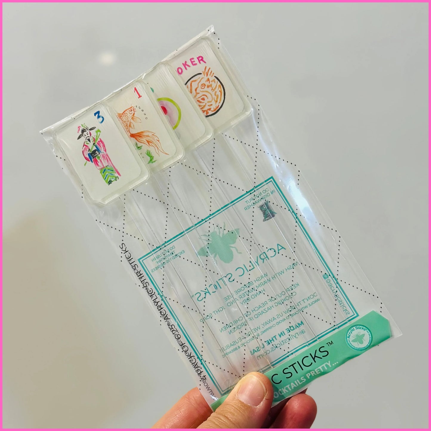 Let's Play Mahjong Acrylic Stir Sticks Combo