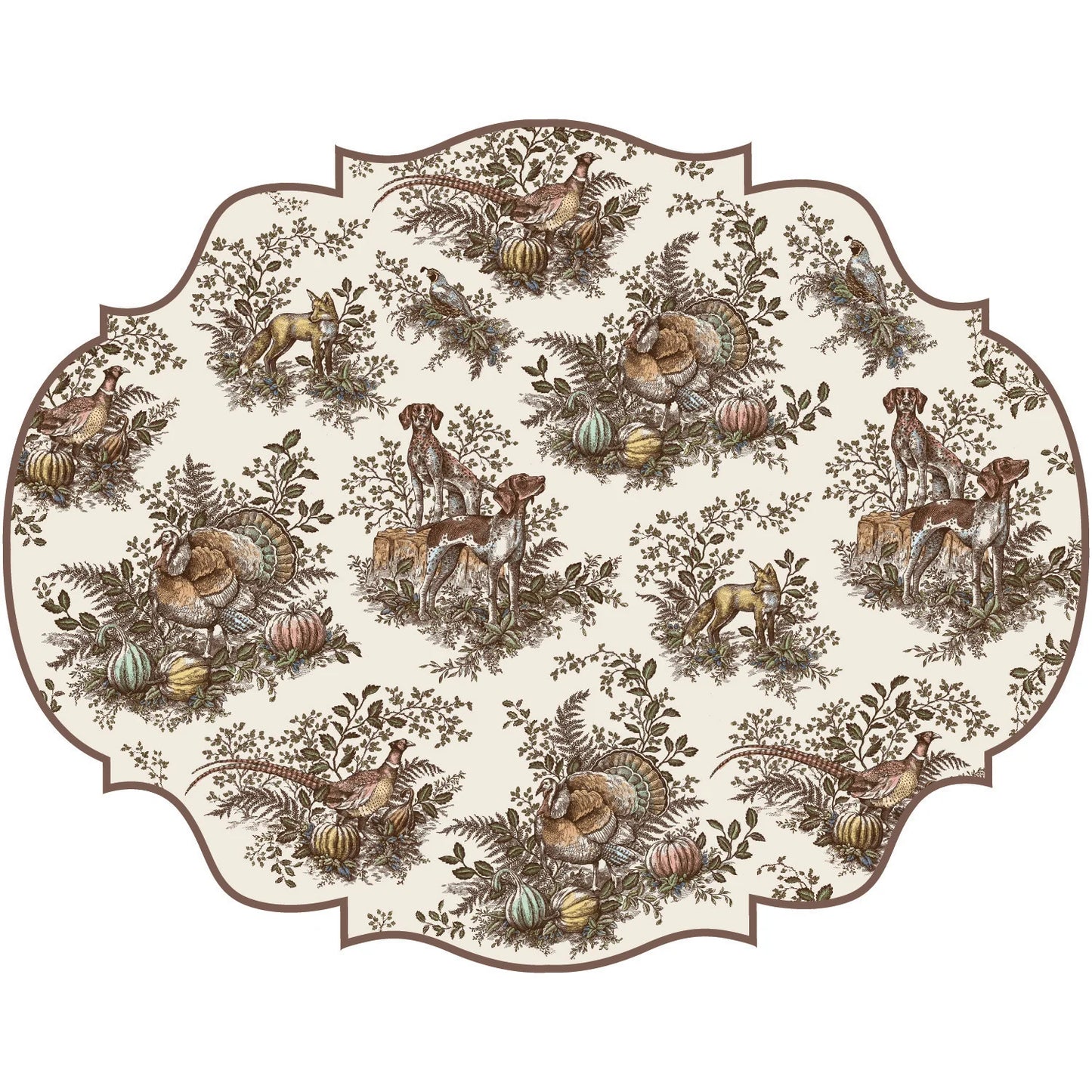 Die-Cut Harvest Toile Frame Placemat - 12 Sheets