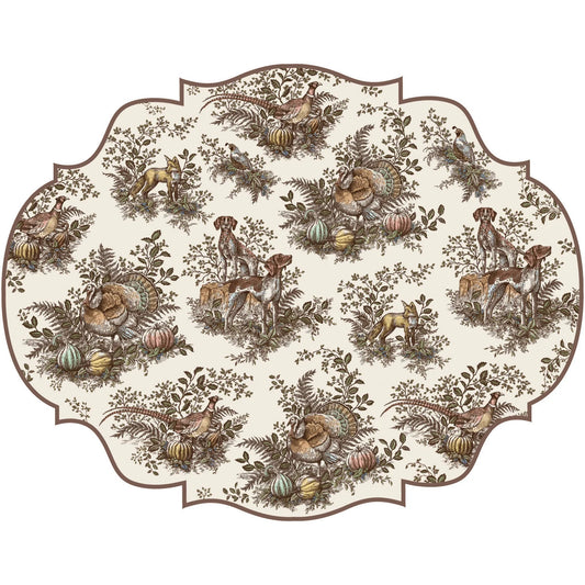 Die-Cut Harvest Toile Frame Placemat - 12 Sheets