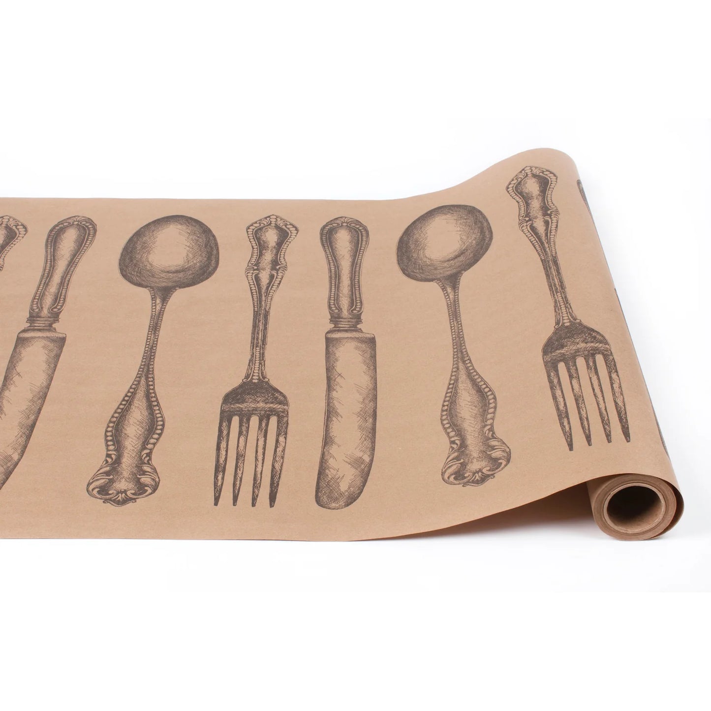 Cutlery on Kraft Table Runner - 30" x 25'