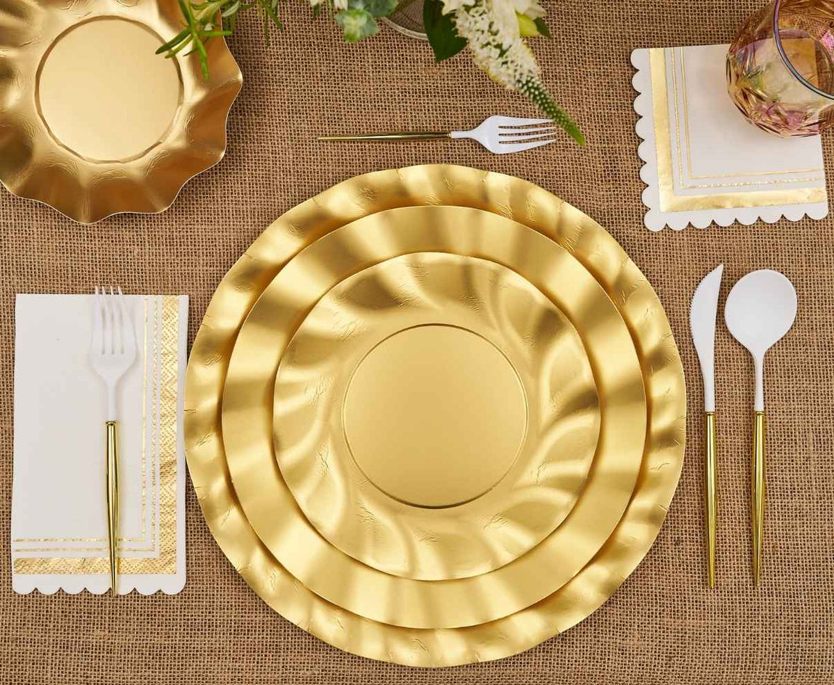 Wavy Satin Gold Plates