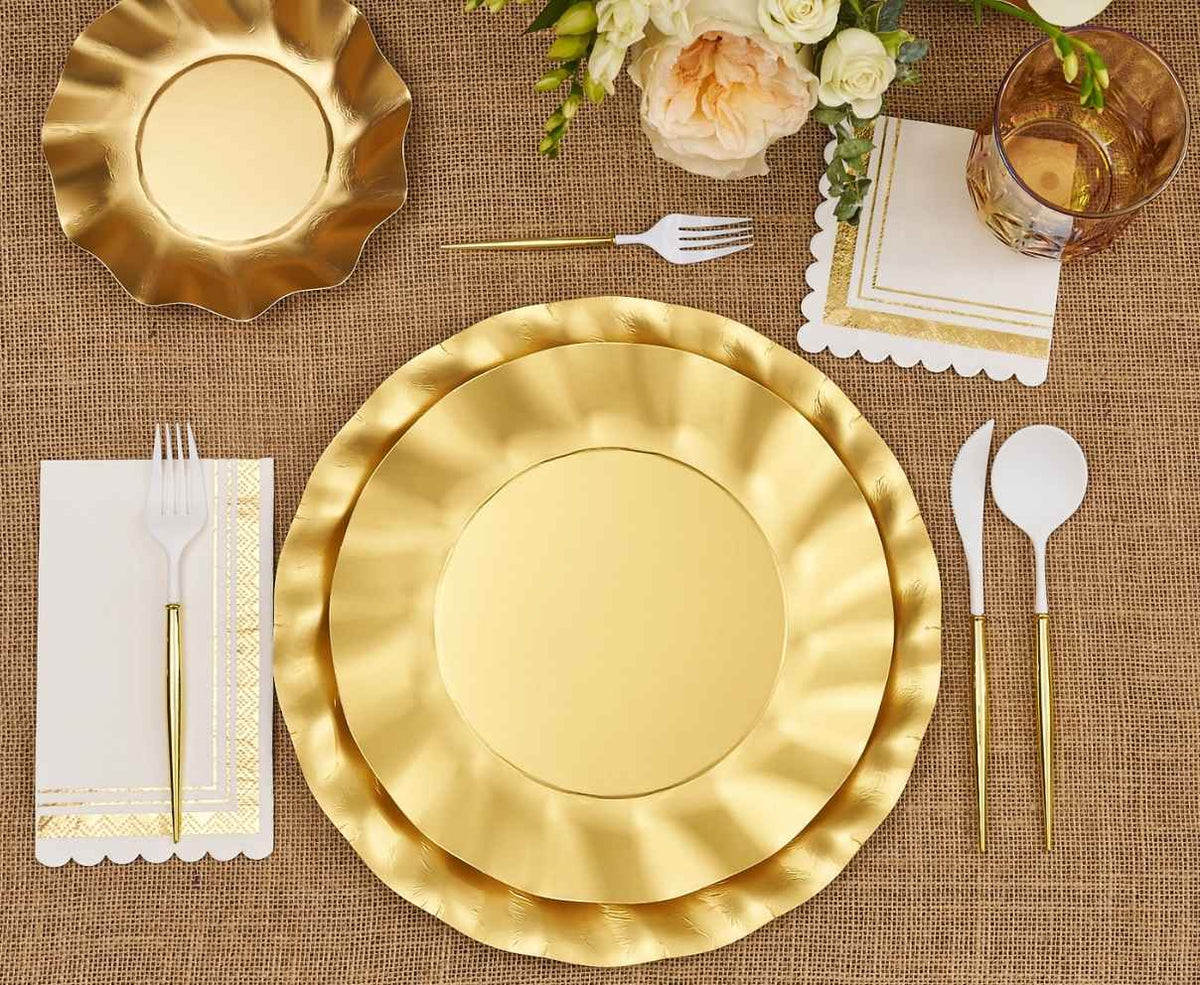 Wavy Satin Gold Plates