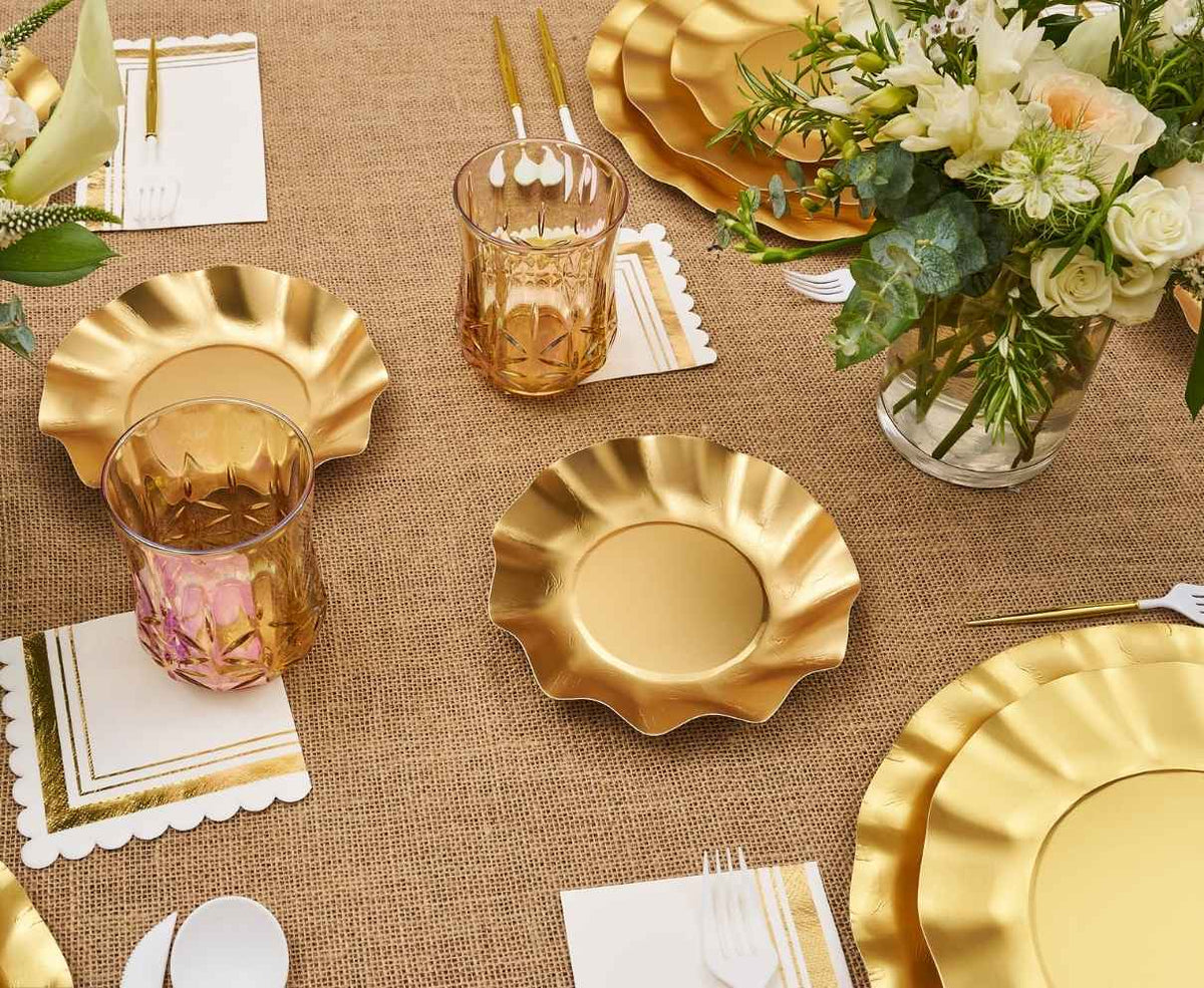 Wavy Satin Gold Plates
