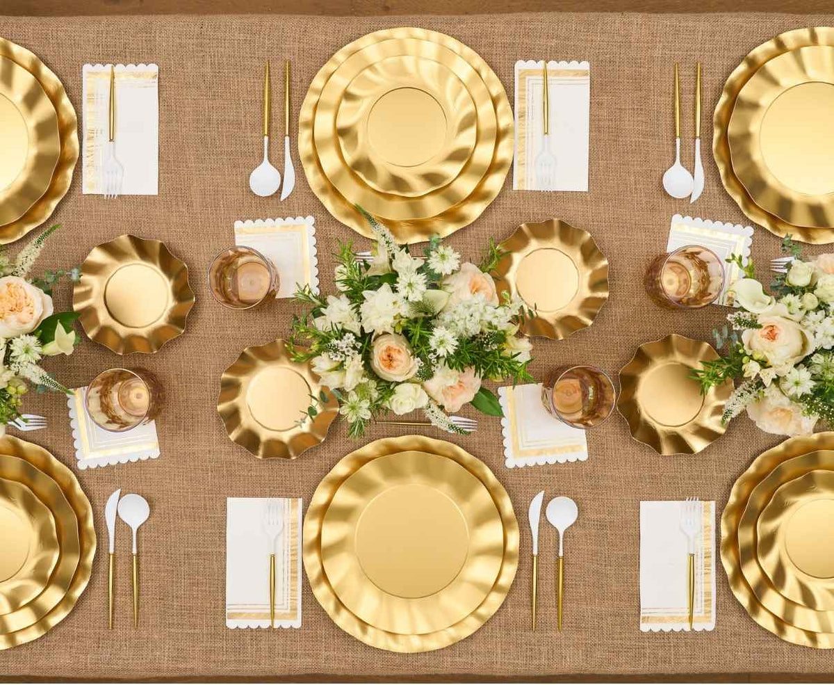 Wavy Satin Gold Plates