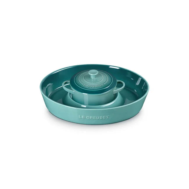Signature Oval Chip and Dip Platter and Mini Round Cocotte Set