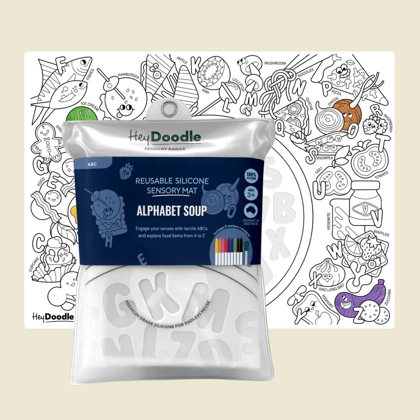Alphabet Soup Sensory Coloring & Doodle Mat