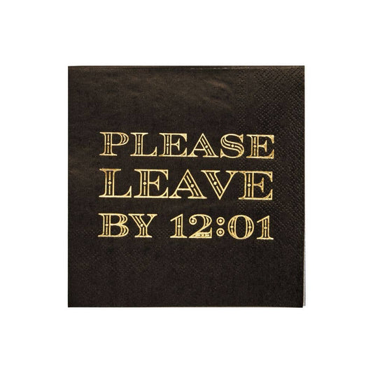 Midnight Sparkle Please Leave By 12:01 Cocktail Napkins