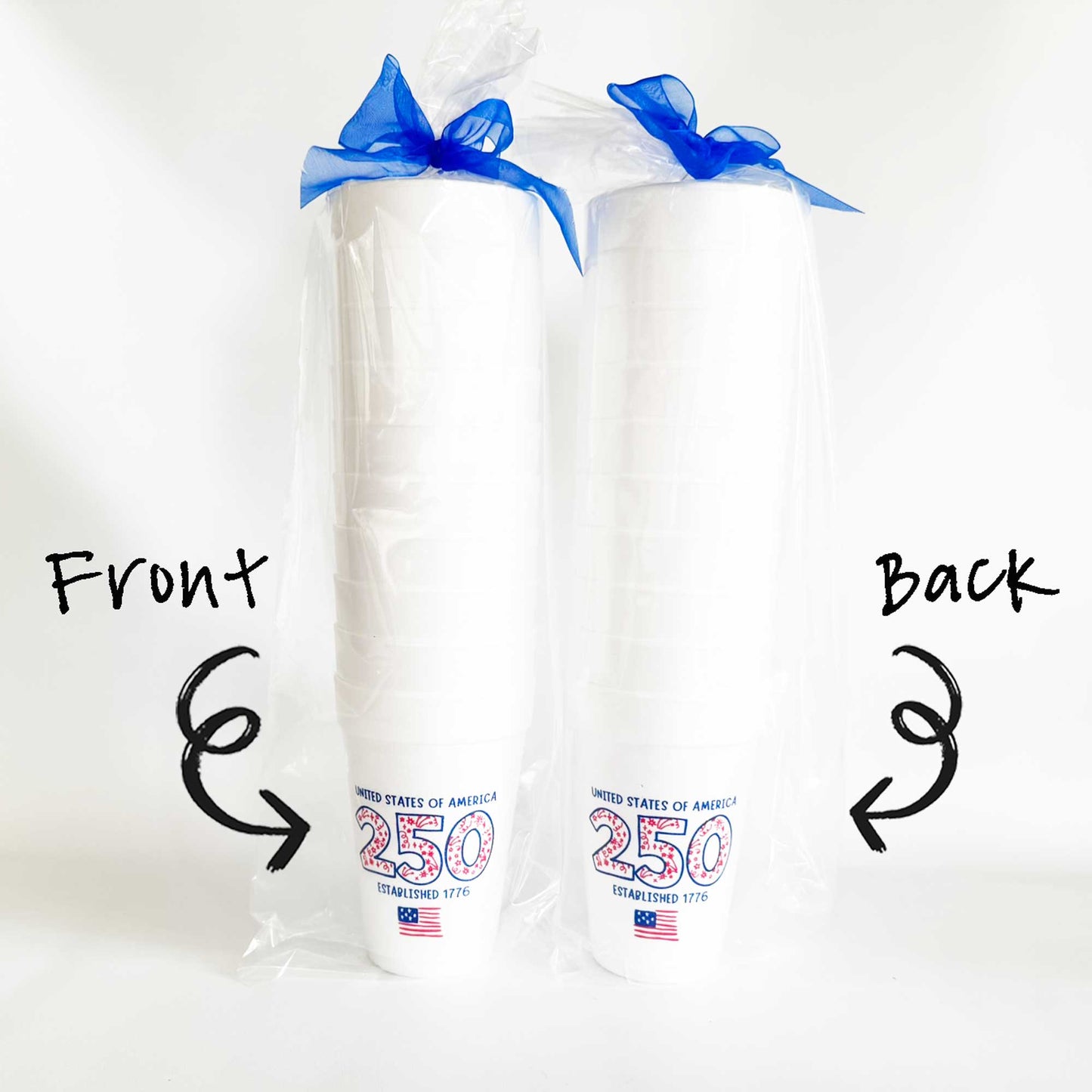 Two Funny Girls - July 4th/Patriotic - USA 250 Doodles (Foam Cup 10 Pack)