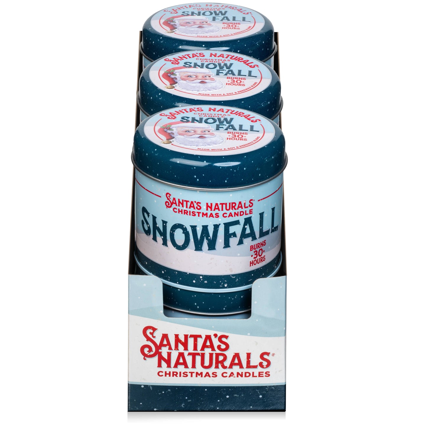 Santa's Naturals - Christmas Candle in Snow Fall 9oz ($7.50 each)