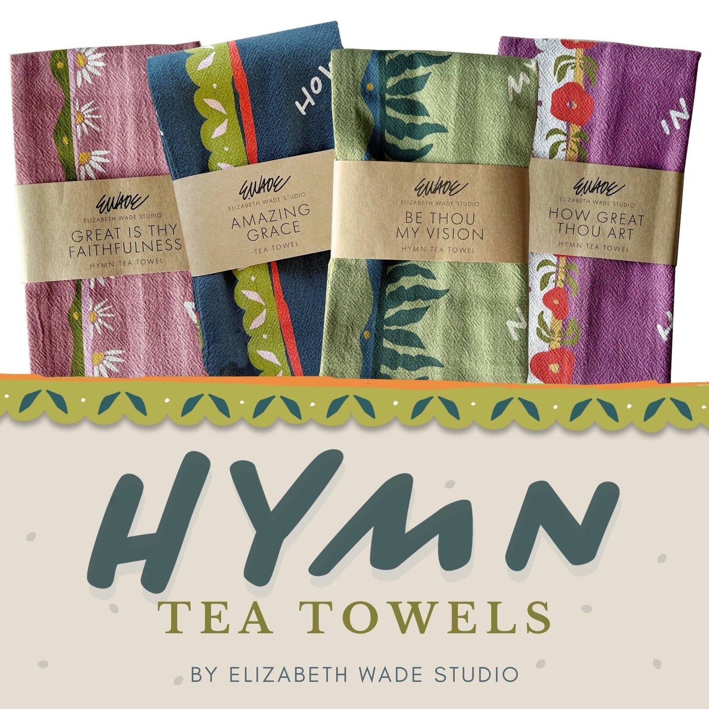 Amazing Grace Hymn Tea Towel