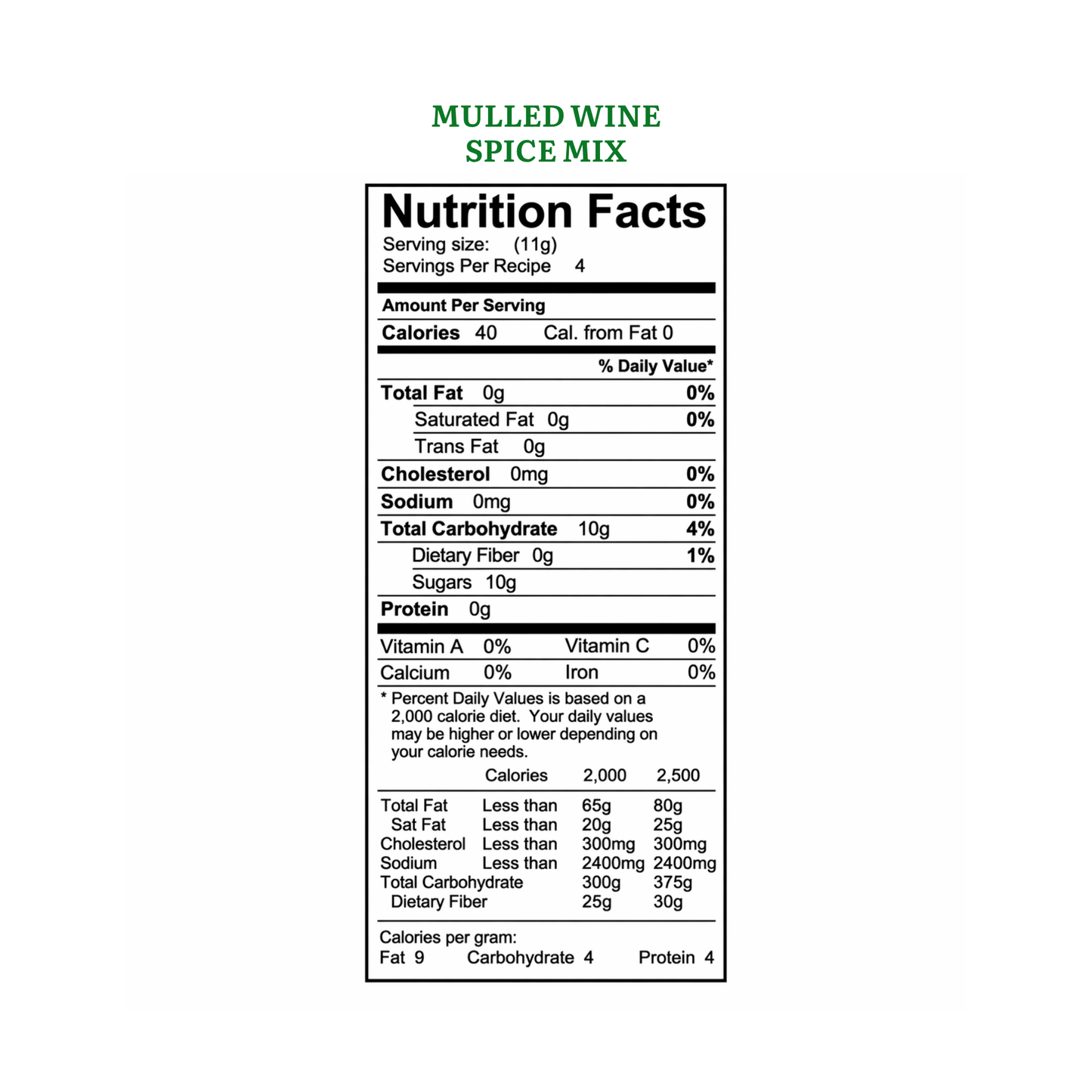 Mills Gourmet - Mulled Wine Spice Mix - 1 Bottle - 1.5 oz Kraft Pillow Box