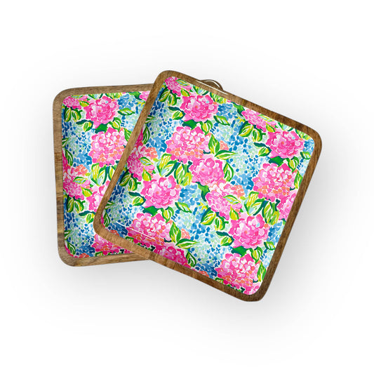 Hydrangeas Square Trays (8" or 10" in Packs of 2) 6-23