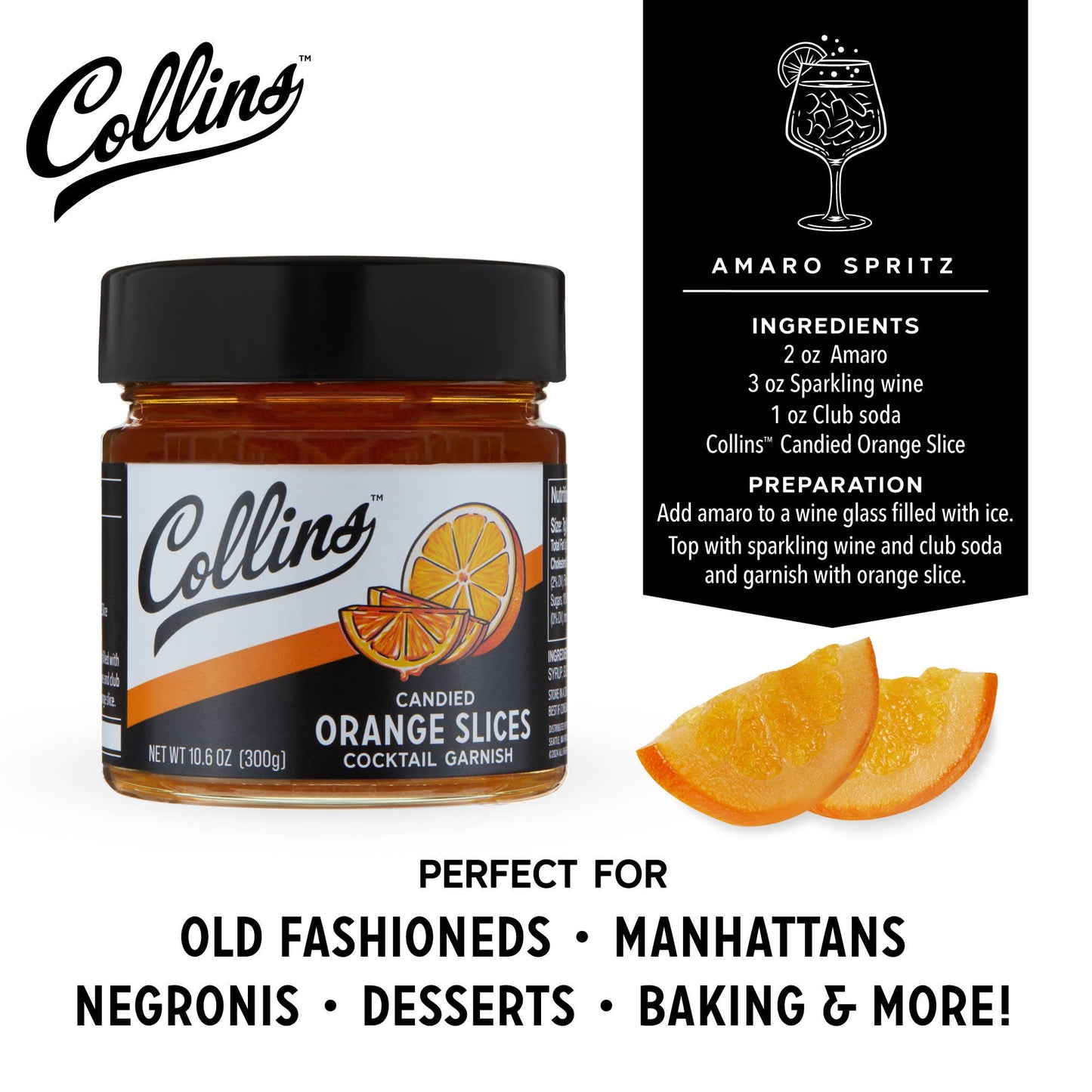 Collins - Candied Orange Slices in Syrup 10.6 oz