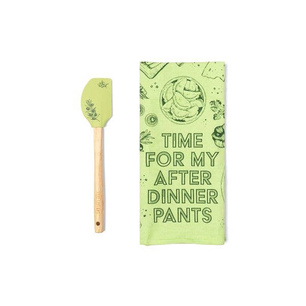 DM Merchandising - Two Left Feet The Reluctant Chef Tea Towel & Spatula Set Ast