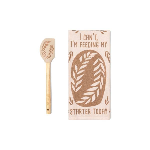 DM Merchandising - Two Left Feet The Reluctant Chef Tea Towel & Spatula Set Ast