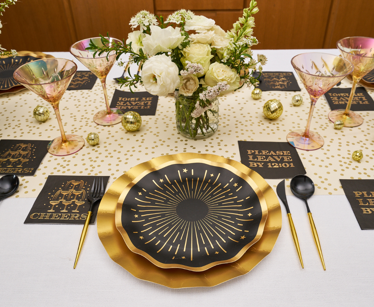 Midnight Sparkle Please Leave By 12:01 Cocktail Napkins