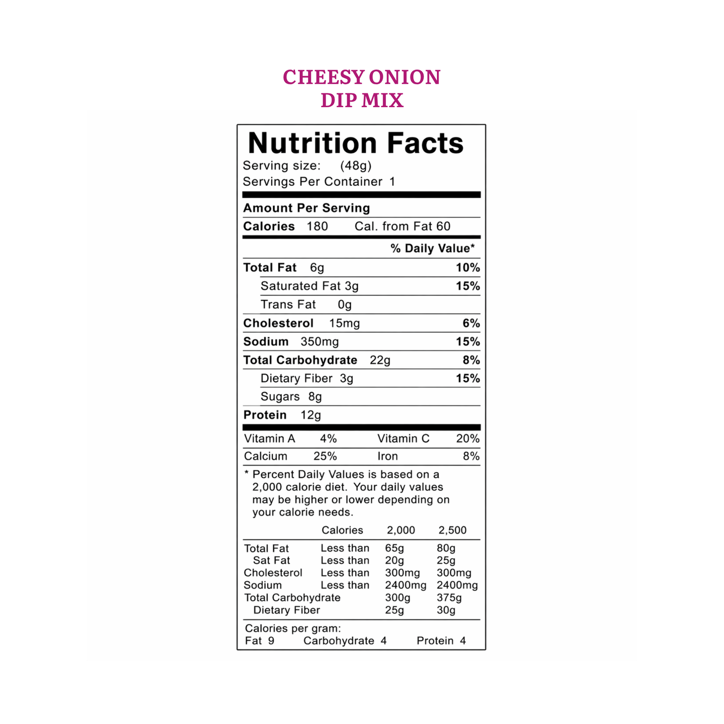 Mills Gourmet - Dip Mix - Cheesy Onion - 1 oz Kraft Pillow Box