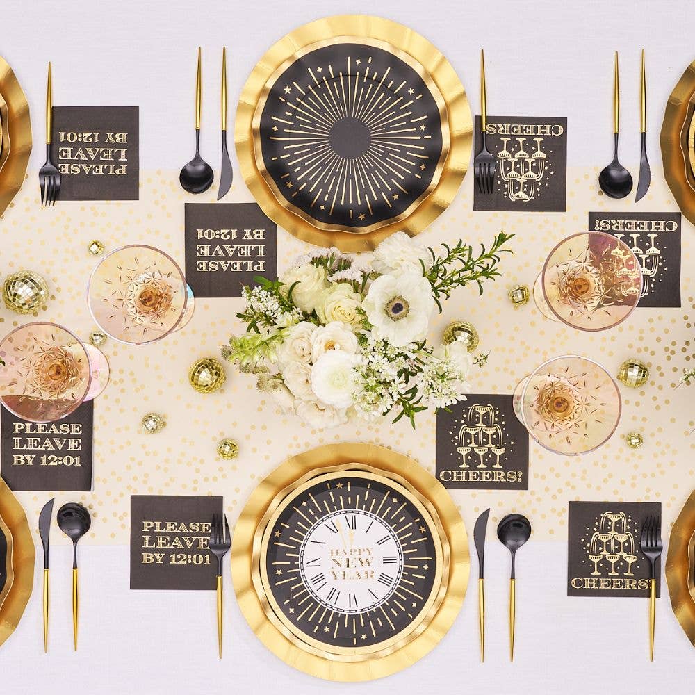 Midnight Sparkle Please Leave By 12:01 Cocktail Napkins