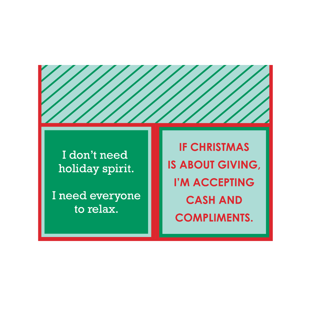 Drinks on Me - NAPKIN Xmas Cash & Compliments | Funny Christmas Gift