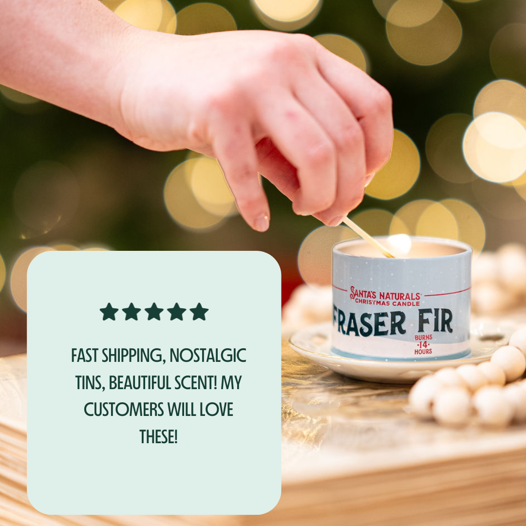 Santa's Naturals - Christmas Candle in Fraser Fir 9oz  ($7.50 each)