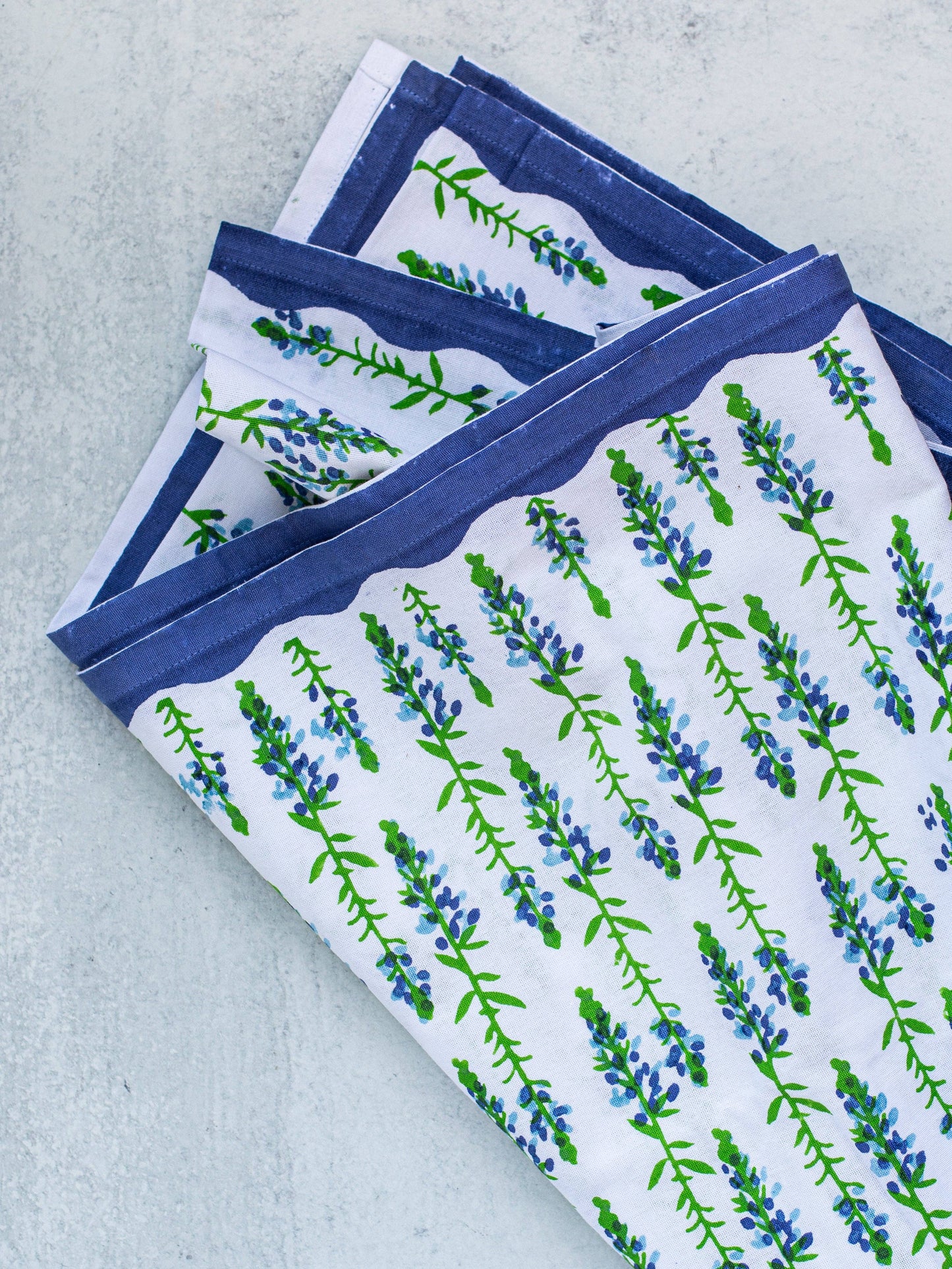 Mended - Table Throw - Bluebonnets