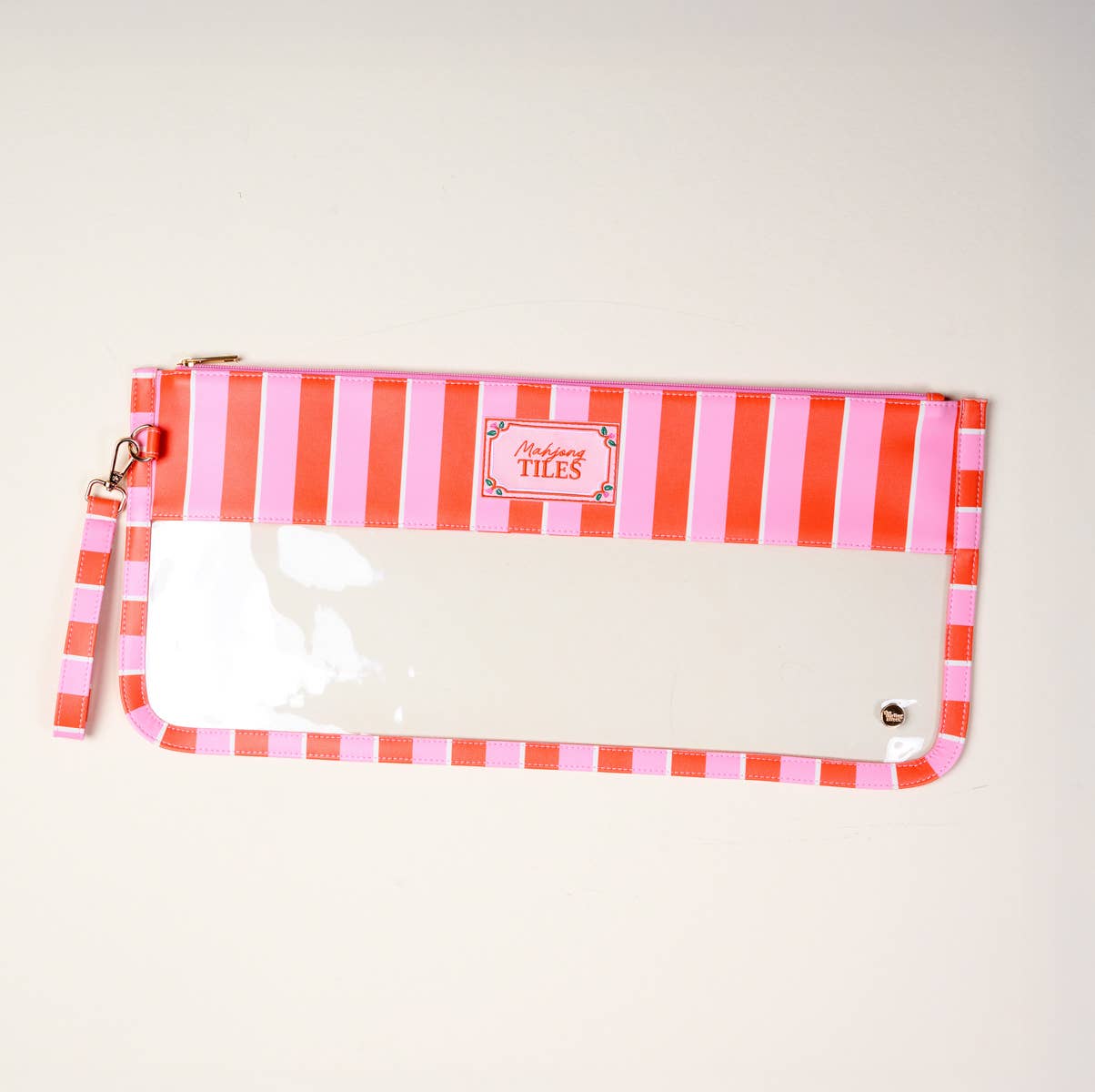 The Darling Effect - Mahjong Tile Keeper Pouch–Sicily Stripes Pink