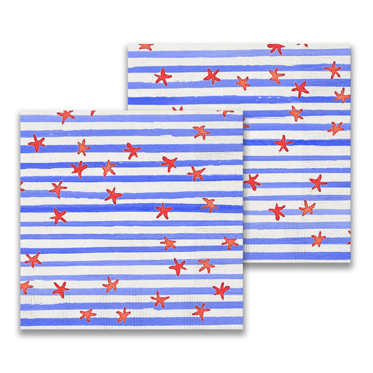 French Graffiti - Red White and Blue Cocktail Napkin