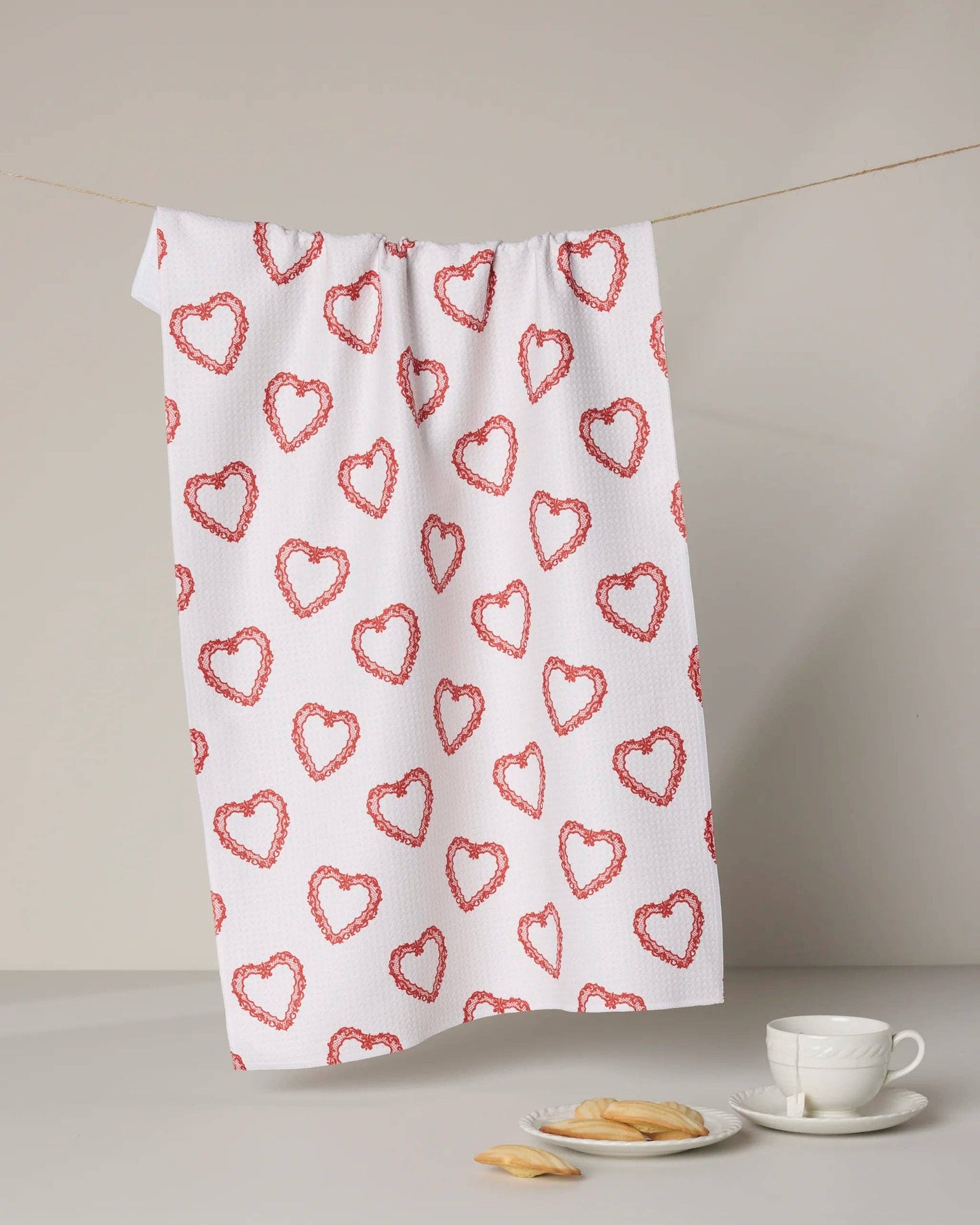 Geometry - Soft Heart Tea Towel