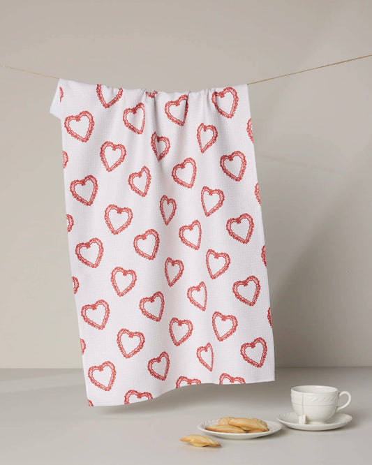 Geometry - Soft Heart Tea Towel