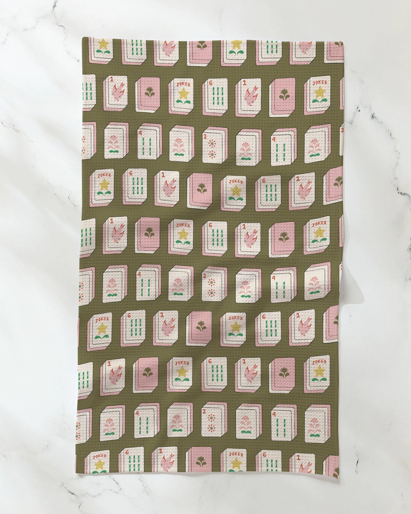 Flower Tiles Tea Towel