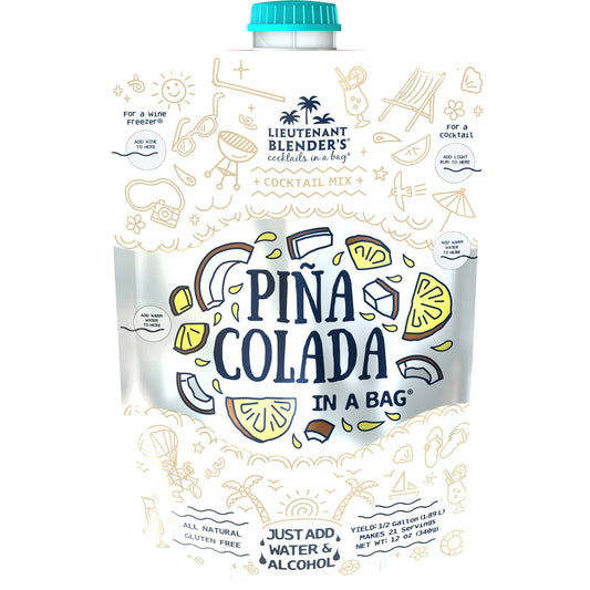 Lieutenant Blender's Cocktail Mixes - Pina Colada in a Bag® Cocktail / Mocktail Slushie Mixer