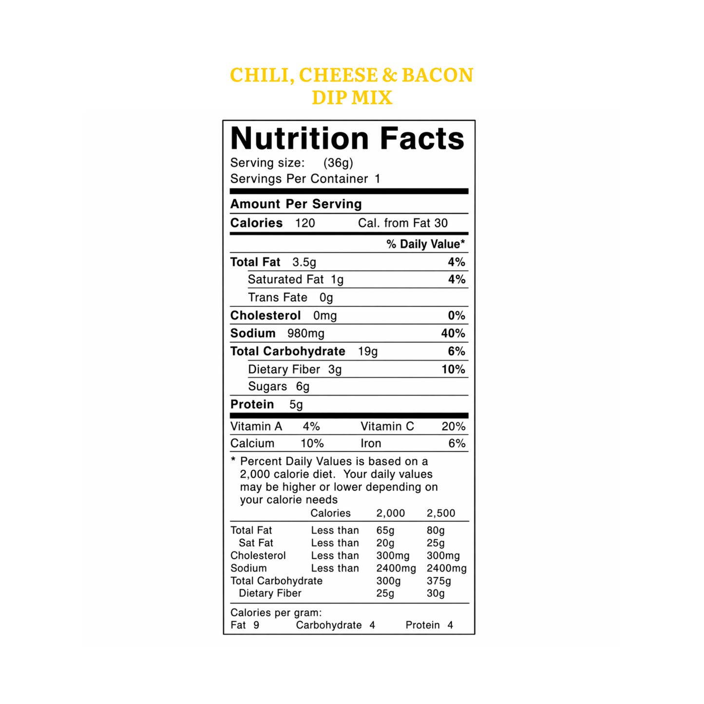 Mills Gourmet - Dip Mix - Chili Cheese & Bacon - 1.3 oz Kraft Pillow Box