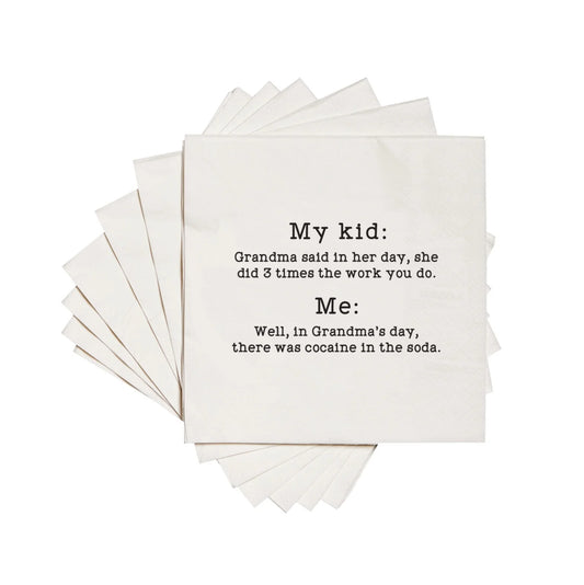 Cocaine in the Soda Pack of 20 Cocktail Napkins
