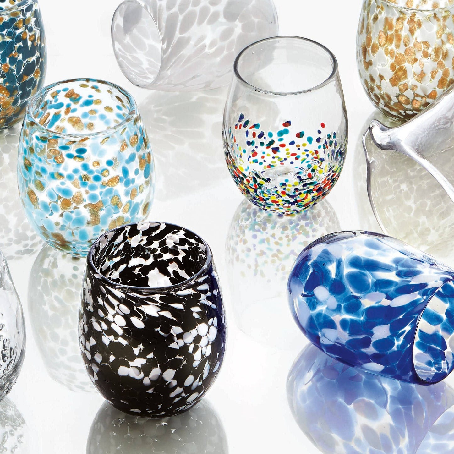 Confetti Stemless Wine Glass - Multi