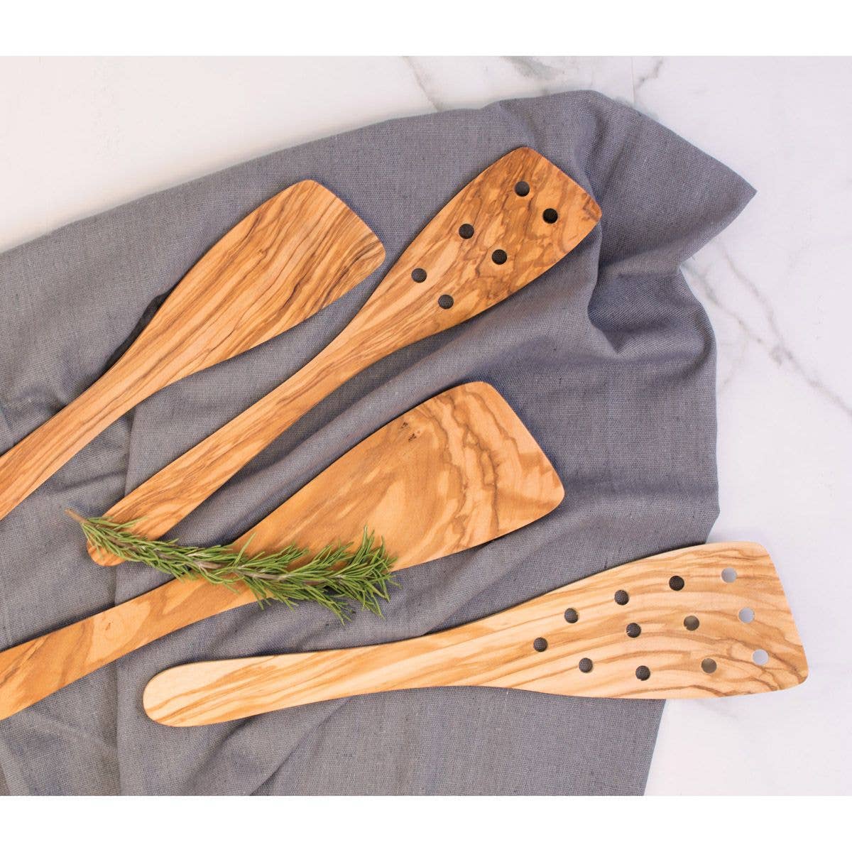Italian Olive Wood Wide Spatula for Cooking, 12.5in