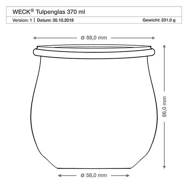 Ventures Int'l Products Inc. - WECK® Tulip Glass Jar 370ml