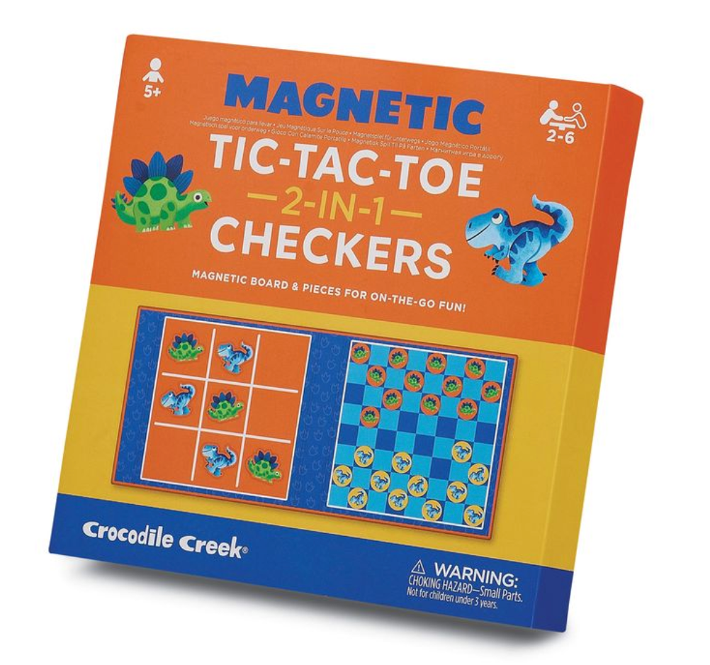 Magnetic Game - Tic Tac Toe & Checkers Dino