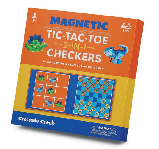 Magnetic Game - Tic Tac Toe & Checkers Dino