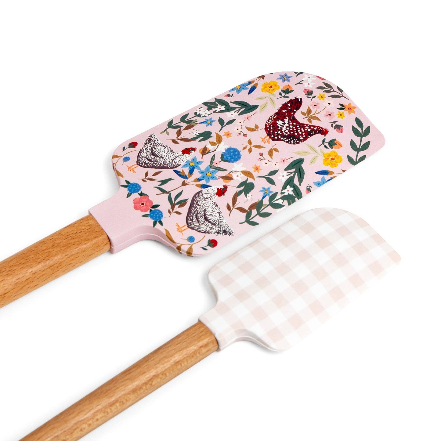 Paper Farm Press - Chicken & Flowers Silicone Kitchen Spatulas - Set of 2