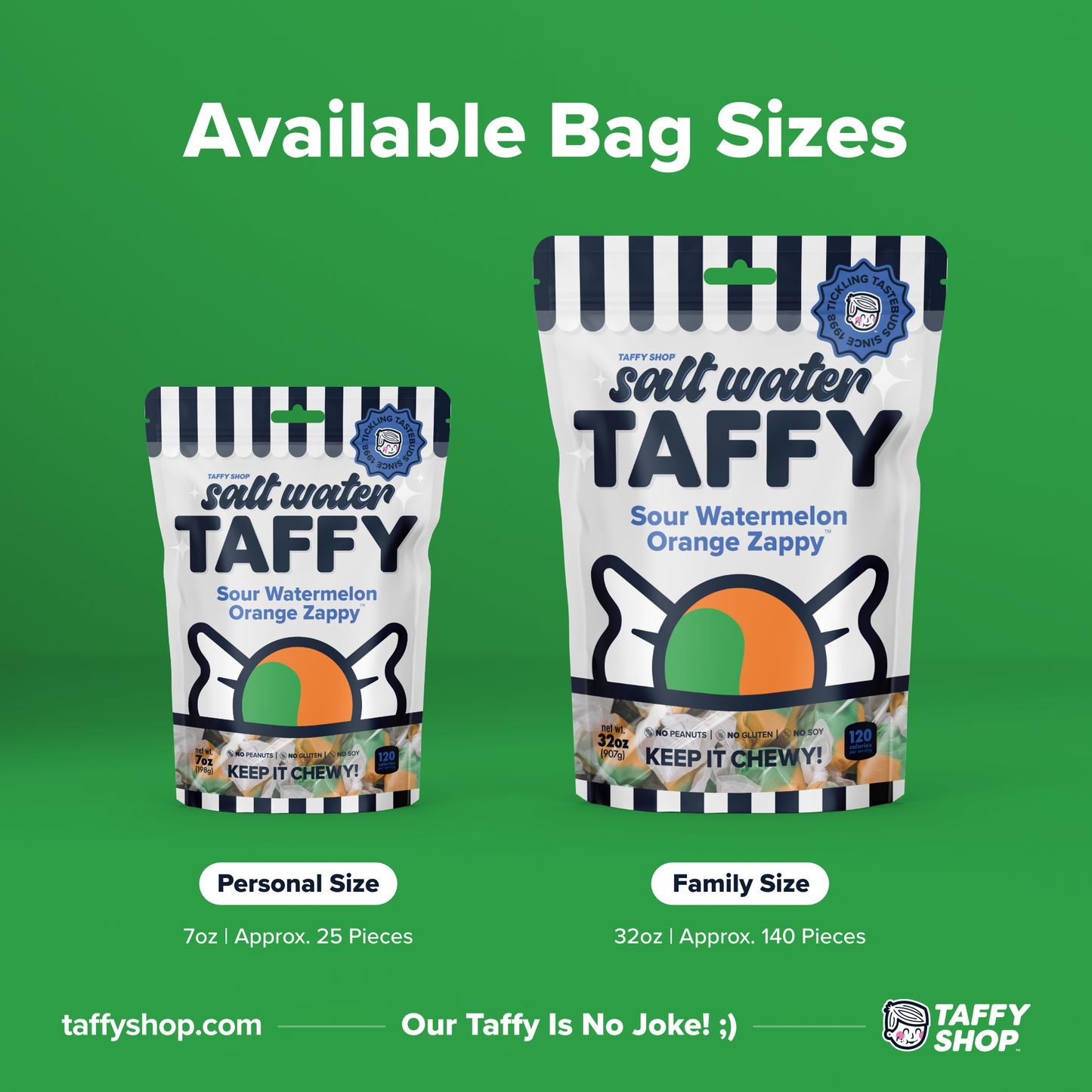 Sour Watermelon Orange Zappy™ Taffy